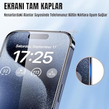 Madnova Apple İphone 13/13 Pro/14/16e İle Uyumlu Hizalama Aparatlı Ve Takılırken Cam Altında Toz Bırakmaz Darbelere Karşı Ekstra Güçlü Ekran Koruyucu Cam