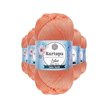 5 Adet Lotus Bikini Büstiyer Bluz Örgü İpi K218 Somon Çok Renkli