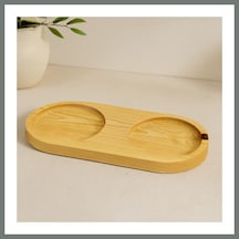 Bezos Ahşap 2 Bölmeli Oval Yağdanlık Altlık 27x12,5 Cm Mmbz Çok Renkli