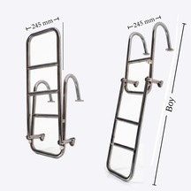 Sealux Katlanabilir Paslanmaz Tutamaklı Tekne Merdiveni 2+2 Basamaklı En: 24.5 Cm Boy: 103 Cm