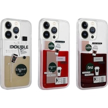 Apple Uyumlu iPhone 13 Pro Uyumlu Desenli Sıvılı Zore Drink Silikon Kılıf-no3 NO3 -