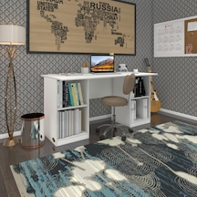 Kenzlife Ofis Masası Masi Oka Byz 75 150 60 Raflı Dolap Çiftli Bilgisayar Çalışma Masası Beyaz