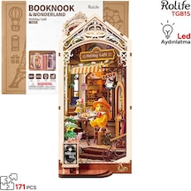 Rolife Tgb15 Holiday Cafe Kitap Köşesi Book Nook Dıy Minyatür Maket Model Seti Mini Dollhouse 3d Model Kit Detaylı Dekoratif Hobi Seti 3d Puzzle Tiny House