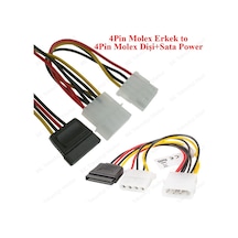 Molex 4-Pin To Sata Power Ve Molex 4-Pin Y Kablo