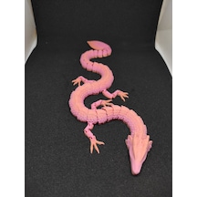 Teknosanat 3d Baskı Hareketli Eklemli Ejderha Figürü - Dekoratif Obje Pembe-turuncu Geçişli