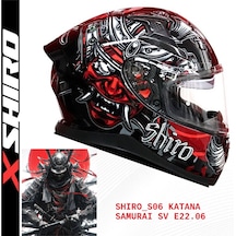 Shiro Fullface Katana Samu Motosiklet Kaskı Kapalı Grafik