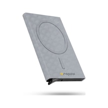 Wrapsol Magsafe Mekanizmalı Kartlık Rfid Korumalı Alüminyum Otomatik Kredi Kartlık Taş Desenli Siyah Deri Prizma Gri Prizma Gri