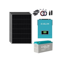 Güneş Enerjisi Bağ Evi Solar Paketi 1KVA İnverter 250W Güneş Paneli 150AH Jel Akü