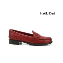 Gönderi(R) Gönderi R Kırmızı Antik Hakiki Deri Loafer Ayakkabı Kırmızı