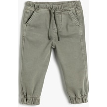Koton Jogger Pantolon Cepli Beli Bağlamalı Pamuklu Gri 4wmb40008td 4WMB40008TDED3 Gri