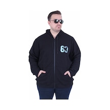 Moc Grande Mocgrande Büyük Beden Kapüşonlu Sweat Double Face Sixty Three 25704 Sıyah Siyah