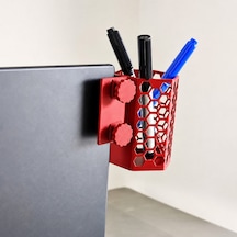 Bezos 3d Baskı Monitor Kalemlik - Petek Desenli Laptop Kenar Altıgen Kalemlik-kırmızı Nxrlvng