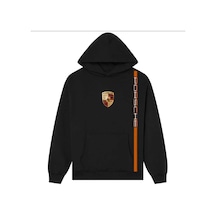 Hunors Sportswear & Company Porsche Unisex Model Pamuklu Kapüşonlu Sweatshirt SIYAH