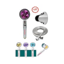 Turbo Duş Başlığı Seti Basınçlı Ayarlanabilir Su Tasarrufu Hortum Ve Mafsal Seti Diğer