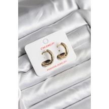 14k Gold Renk Kaplama Cm Kadın Küpe Gümüş - Altın 07424213