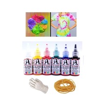 Batik Boyama Seti 6x40 ml Poşet Eldiven 10 Adet ve Para Lastik 20