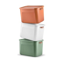 Tr 1 Adet 20 Lt Dev Boy Çok Amaçlı Kapaklı Kutu - Deri Kulp Detaylı Dolap İçi Düzenleyici Organizer 40x30x25 Cm Diğer