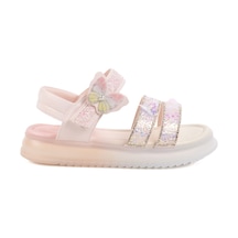 Pembe Cırtlı Taş İşlemli Kız Çocuk Sandalet 25y600 F Pembe