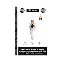 Delux Serisi Kıdmıc01 Beyaz Astronot Figürlü Karaoke Mikrofon 5w Müzik Performans Parti