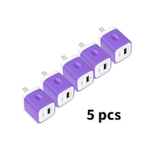 Willowhaven Mor 5 Parça 5w Usb Duvar Şarj Cihazı Hızlı Şarj Çoklu Port Mor