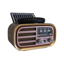 Everton RT-877 Güneş Enerji Panelli BT FM USB TF AUX Şarjlı Nostaljik Radyo