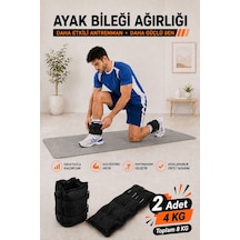 Spor Byfit 4 Kg x 2 Adet Siyah El veya Ayak Bileği Ağırlığı Siyah