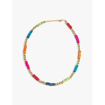 Koton Boncuklu Kolye Minimal Yıldız Ve Elma Figürlü Multıcolor 3sak70400aa Mavi