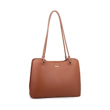 Nas Bag Kadın Sade Şık Zamansız Omuz Çantası 32x22 Cm Taba Diğer