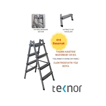 Çift Taraflı Dayanıklı 4+4 Metal Basamaklı Merdiven