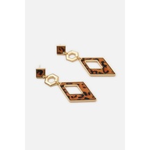 Leopar Desenli Küpe Gold