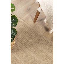 Natura 6662 %100 Doğal Jüt Kilim Bej Renkli Yumuşak Dokulu Şık Tasarımlı Kilim Modern Dokuma Kilim Bej