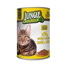 3 Adet Jungle Kedi Konservesi 400 Gr Tavuklu Sebzeli