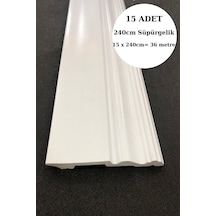 Diecor Dekoratif Boyanabilir 15 Adet 12cm Polistren Süpürgelik Ekru Model:xa301