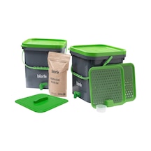 Biorfe Bokashi Kompost Kovası Kepekli 18 Litre İkili Set - 18sgb Çok Renkli
