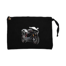 Ducati 1098 Siyah Clutch Astarlı Cüzdan / El Çantası Siyah