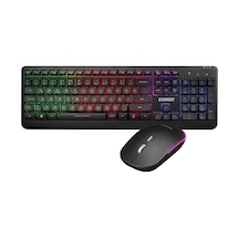 Everest KM-1500 Kablosuz Rainbow Aydınlatmalı Q Multimedia Klavye Mouse Set