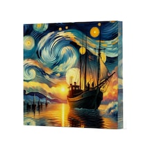 Van Gogh 2 Gemi - Çizgisiz Yan Boyamalı Defter