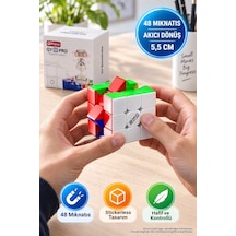 Qy Toys Manyetik 3x3 Hız Küpü Maglev M Pro Stickerless 48 Mıknatıslı Profesyonel Zeka Küpü 5,5 Cm