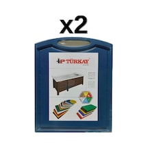 2'li Türkay 32.5x26.5x1 Cm Saplı-oluklu Polietilen Kesme Tahtası Kesim Levhası Mavi 1237