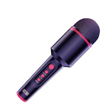 Soaiy MC8 Karaoke Mikrofon & Bluetooth Hoparlör - Ses Kaydı - Tiz / Bass / Ses / Yankı Ayarları Siyah