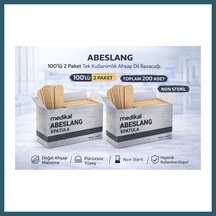 Bezos Abeslang 100'lü 2 Paket Tek Kullanımlık Ahşap Dil Basacağı Non Steril Medikal Spatula Toplam 200 Adet Ob