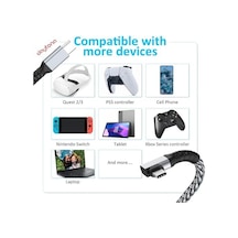 Vr-c Oculus Quest İle Uyumlu Vr5 Link Kablosu 5 M, 5gbps Usb 3.2 Gen 1 Hızlı Veri Aktarımı, Hızlı Şarj Usb-c, Quest 2 Uyumlu Type C To Type C Kablo Sanal Gerçeklik Gözlüğü Uyumlu
