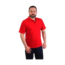 Eser - Polo Yaka Kısa Kol Penye İş Tişörtü - Cepli - Kırmızı