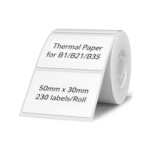 B1/b21/b3s Etikel Yazıcı İçin Etiketler, 2" X 1.2" 50 30 Mm Su Geçirmez Etiket Kağıdı Nakliye Adresi Kendinden Yapışkanlı Etiketleme Değiştirme - 1 Rulo 230 Adet Beyaz Diğer