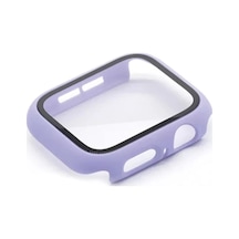 Newface Apple Watch 38mm Camlı Kasa Ekran Koruyucu - Lila Diğer