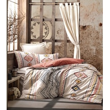 Etnich Nev Takımı Çift Kişilik Felix Kiremit Renkli