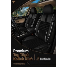 Dacia Duster 2010+ Uyumlu Apex Serisi Tay Tüyü Bel Destekli Siyah Beyaz Koltuk Kılıfı
