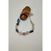 Bade Accessories Apatit Jasper Pembe Kuvars Ametist Akuamarin Sitrin Bileklik Çok Renkli