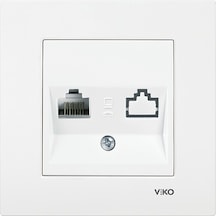 Viko Karrei RJ45 Cat6 Çerçeveli Beyaz Tekli Data Priz