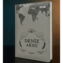 Bk Gift Kişiye Özel İsimli Termo Sert Kapak 2026 Gri Ajanda -6, Öğretmenler Günü Hediyesi, Yeni İş Hediyesi 35260 Bk Gift Renkli